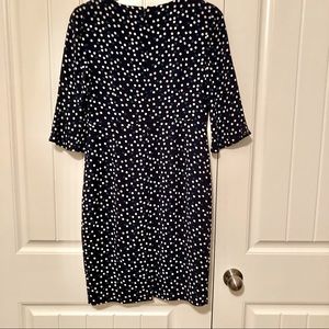 Elegant Navy Polka Dot Dress